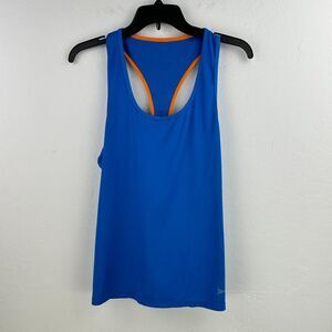 Orange Theory Tank Top Womens M Blue Orange Activewear Racerback Scoop Neck Yoga